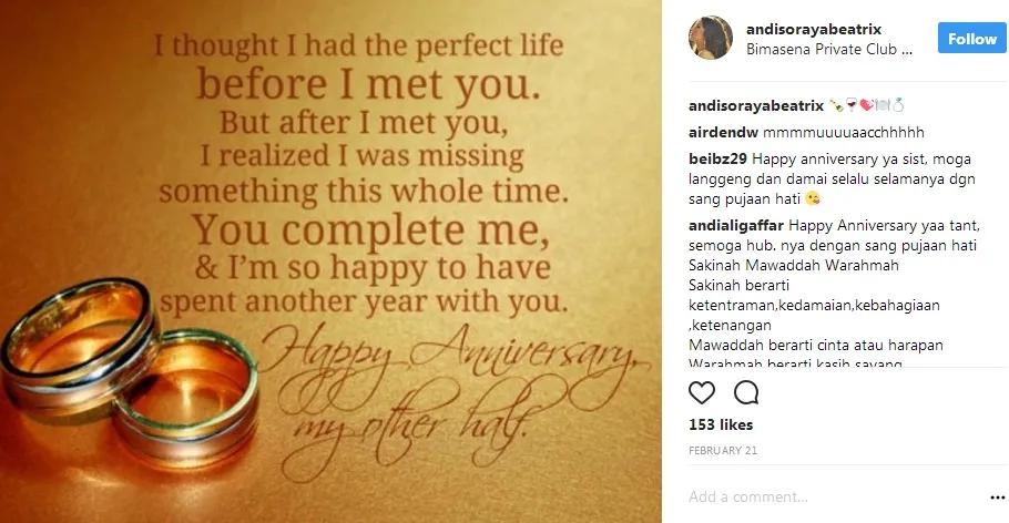 Andi Ali pernah menyebut Andi Soraya tante ©instagram/andisorayabeatrix