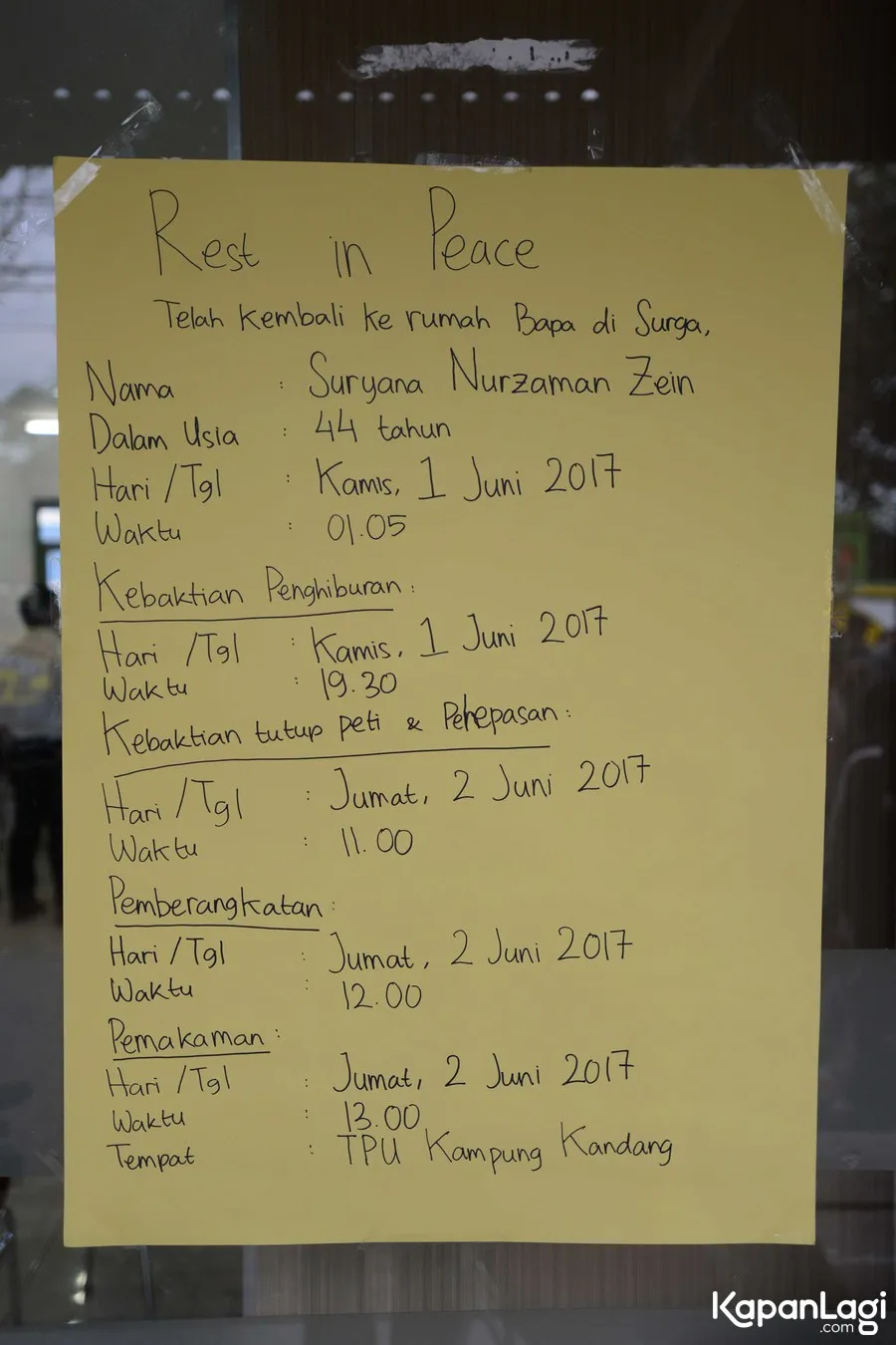 Jadwal pemakaman Yana Zein. ©KapanLagi.com/Bayu Herdianto
