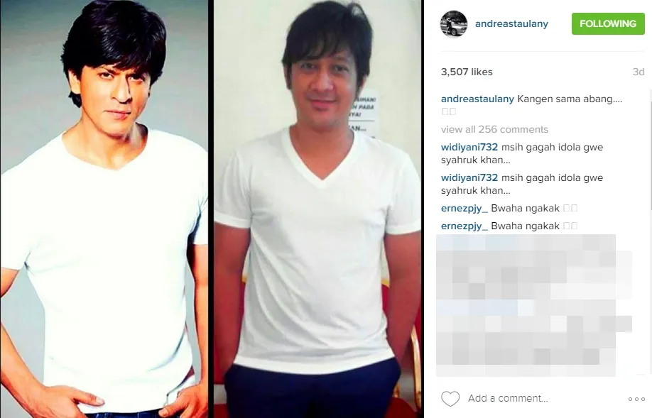 Andre kangen kakak Shahrukh Khan ©instagram/andreastaulany
