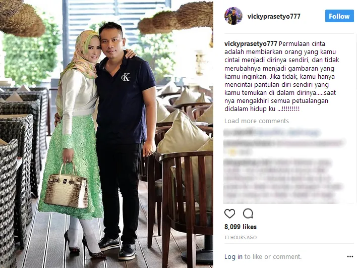 Vicky saat posting fotonya dengan Angel ? instagram.com/vickyprasetyo777