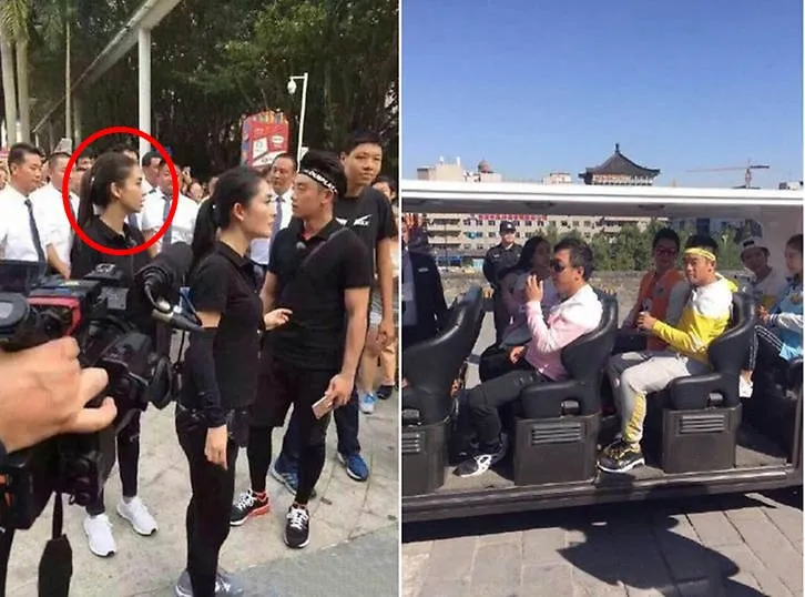 Angelababy tampak sedang syuting Running Man versi China usai pesta pernikahan. © toggle.sg