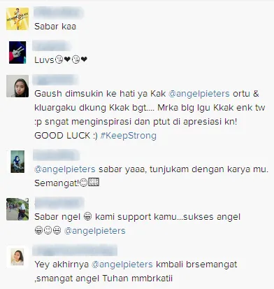 Reaksi fans mengenai postingan Angel / © Instagram
