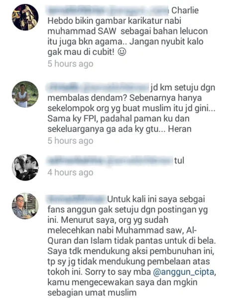 Komentar para hater terhadap Anggun / © Instagram