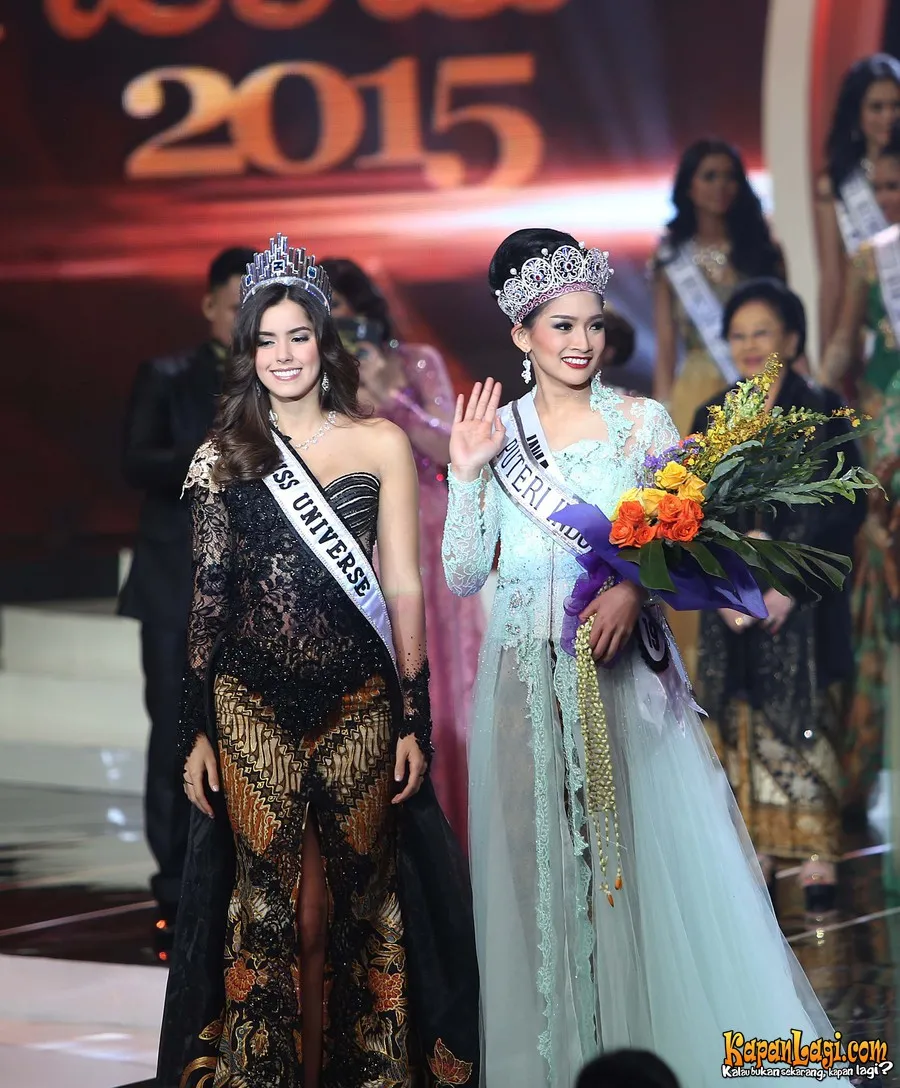 Anindya bersama Miss Universe 2014. Tak kalah cantik kan? ©Budy Santoso