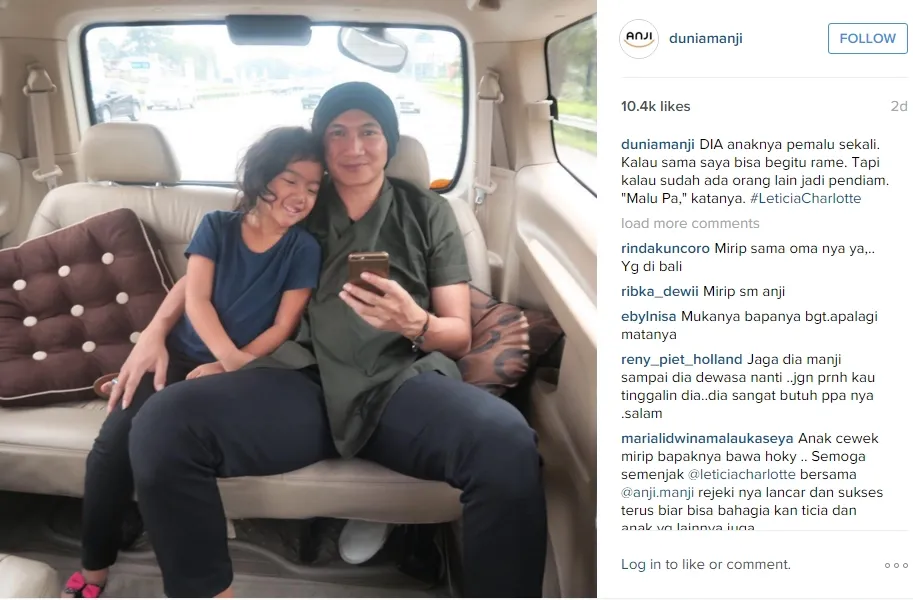 Anji dan putrinya Leticia, sempat lima tahun tak bertemu. ©instagram.com/duniamanji