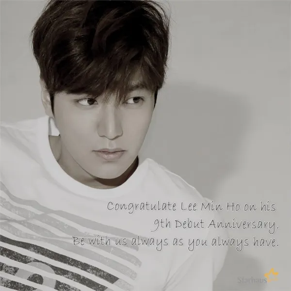 Ucapan selamat dari agensi Lee Min Ho untuk 9 tahun debut. ©starhaus entertainment