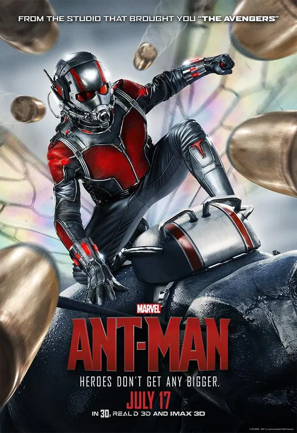 Naiki serangga, Ant-Man hindari peluru beterbangan/©Marvel
