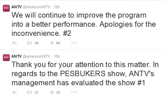 Permintaan maaf ANTV. @twitter/whatsonANTV