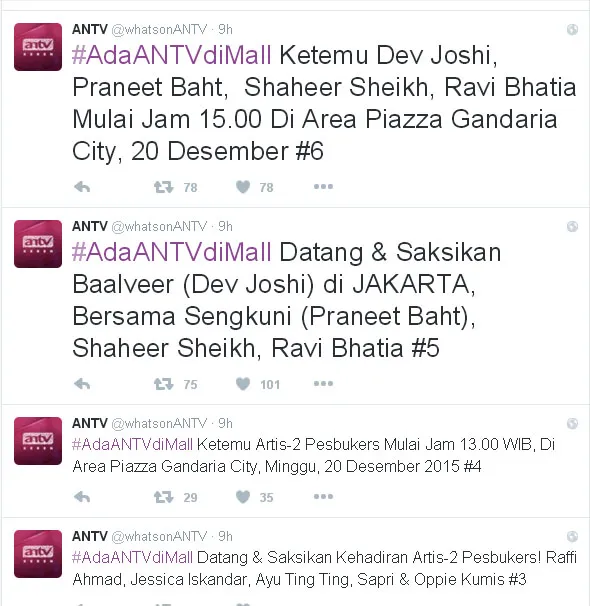 Lokasi yang sama bisa bikin Shaheer dan Ayu bertemu © Twitter.com/whatsonantv