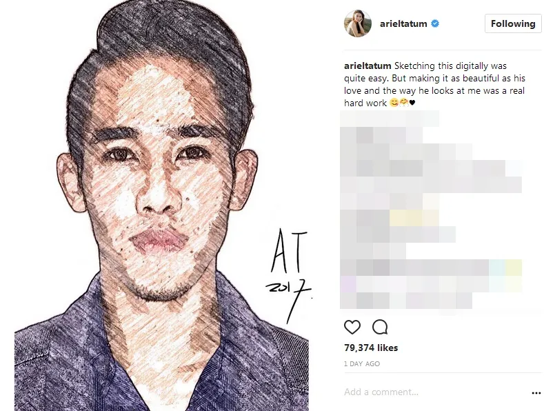 Ariel bikin gambar Ryuji, cakep ©instagram/arieltatum