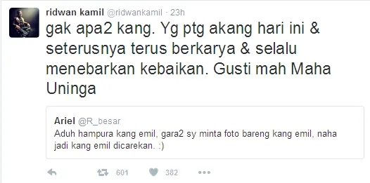 Ariel minta maaf pada Ridwan Kamil ©twitter/ridwankamil/r_besar
