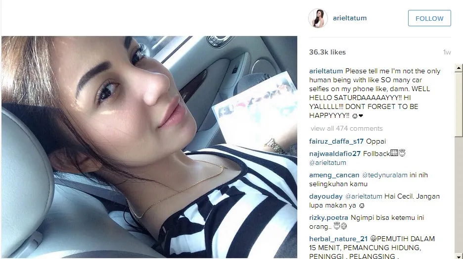 Ariel Tatum Tampil Menggoda © Instagram arieltatum