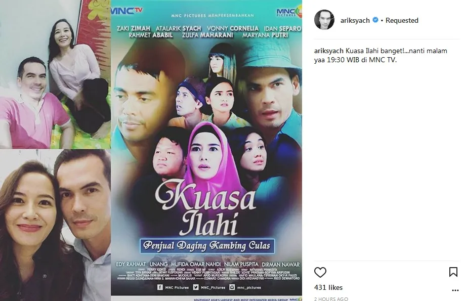 Pada foto di pojok kiri bawah, Arik dan Vonny pakai baju sama dengan foto di atas ©ariksyach