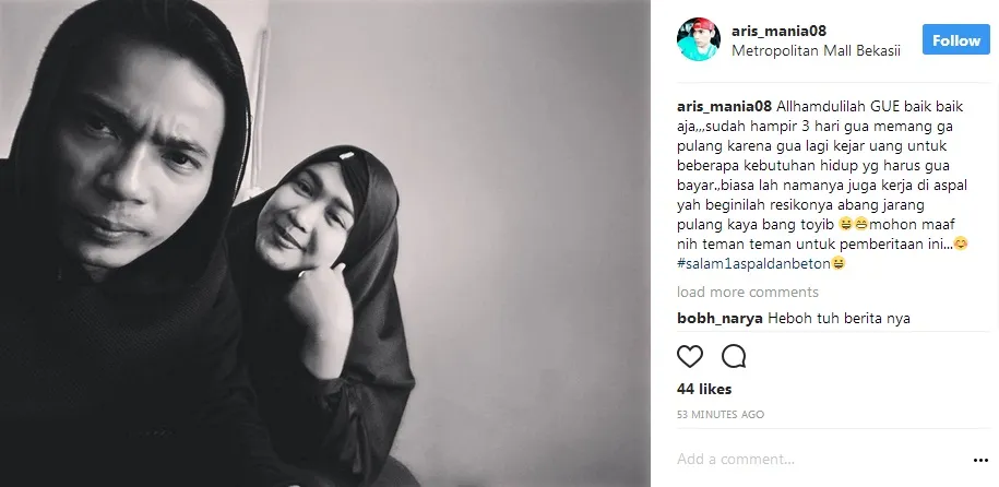 Aris Idol sudah kembali ke keluarganya setelah dikabarkan hilang ©instagram/aris_mania08