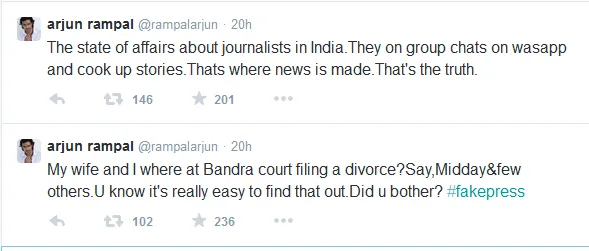Digosipkan bakal cerai, Arjun Rampal ngamuk. @twitter/rampalarjun