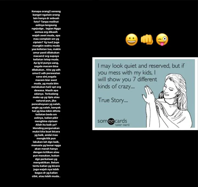 Ashanty tampar balik haters lewat postingan ini © instagram.com/ashanty_ash