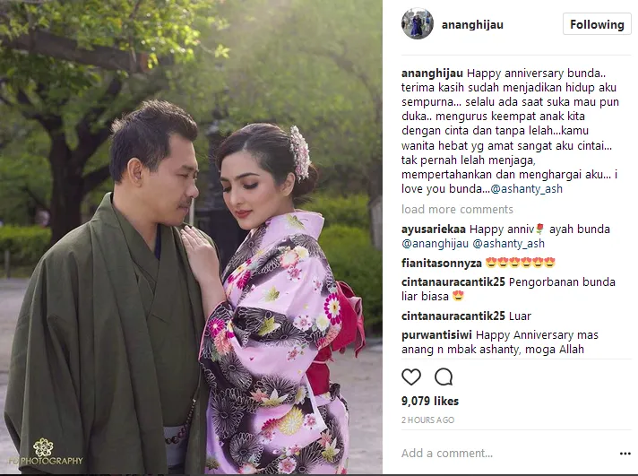 Ungkapan Anang untuk Ashanty © Instagram/ananghijau