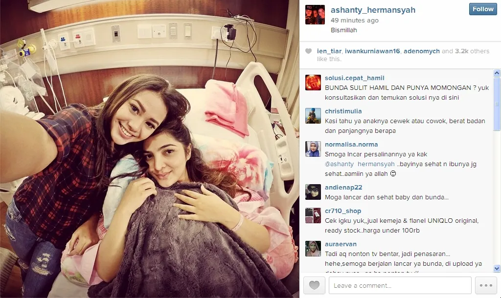 Ashanty selfie sebelum melahirkan. / Ashanty Official Instagram
