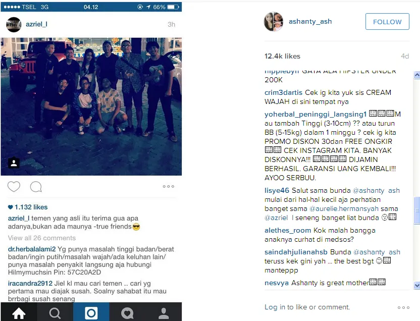 Ashanty bangga pada Azriel / © Instagram