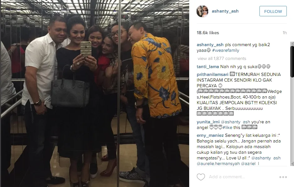 Keluarga Anang dan Krisdayanti bersatu © Instagram/ashanty_ash