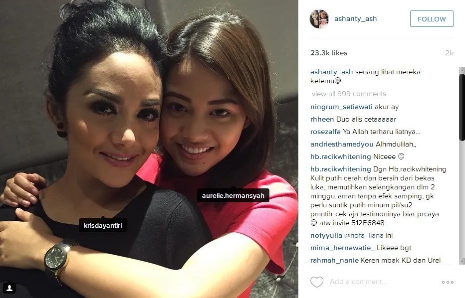 Aurel dan KD akhirnya baikan © Instagram/ashanty_ash