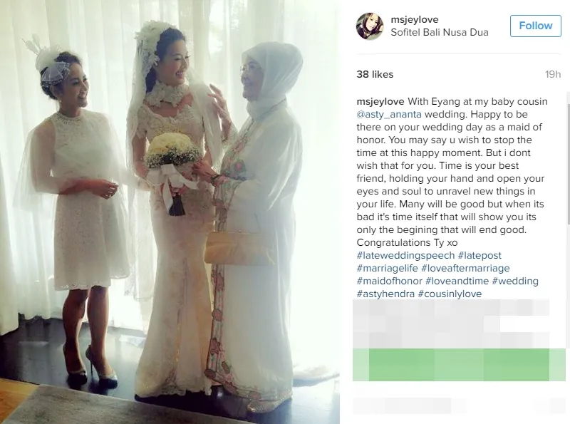 Asty Ananta ditemani oleh sepupu dan eyang ©instagram/msjeylove