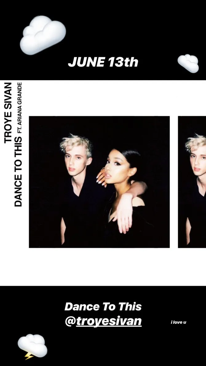 Ariana Grande umumkan lagu duetnya dengan Troye Sivan (credit : instagram.com/arianagrande)