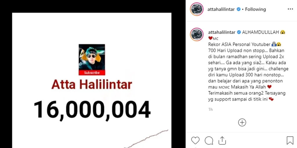 © Instagram/attahalilintar