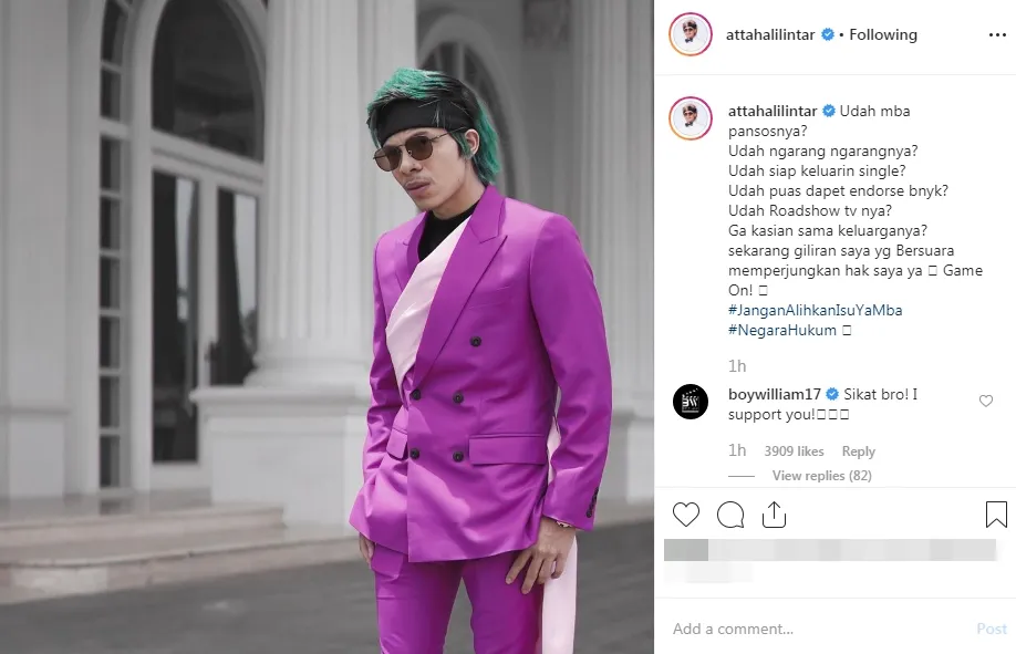 Credit: Instagram/attahalilintar