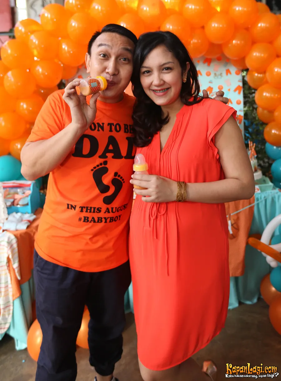 Di hari ulang tahunnya Augie Fantinus mendapatkan kado kelahiran anak pertama. ©KapanLagi.com®/Budy Santos