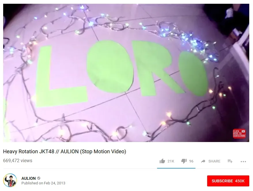 Video stop motion Aulion yang paling banyak dilihat. Credit: via instagram.com/aulion