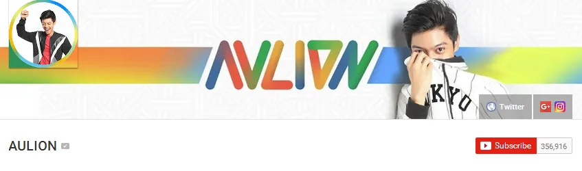 Aulion punya 350 ribu lebih subscriber © Youtube/AULION
