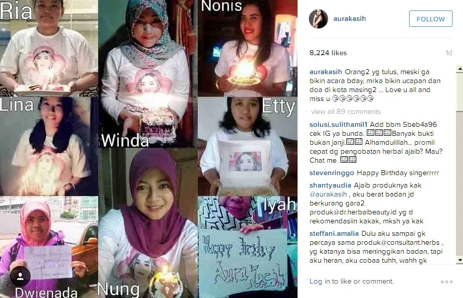 Fans Aura Kasih © Instagram aurakasih