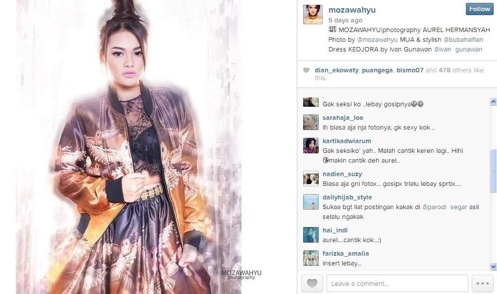 Foto Aurel ini menuai kontroversi. / Mozawahyu Official Instagram