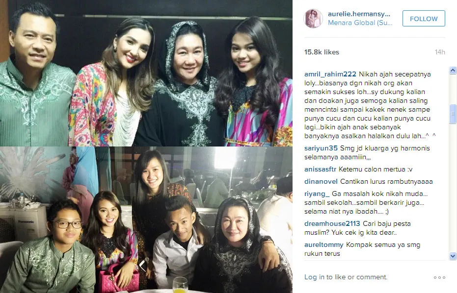Pertemuan keluarga Aurel dan Radhan di Makasar © Instagram/aureliehermansyah
