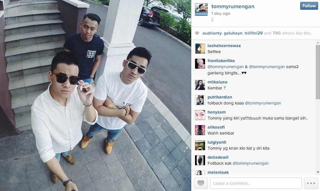 Coba tebak mana yang pacar Aurel? Bukan yang belakang dong pastinya! @ instagram.com/tommyrumengan