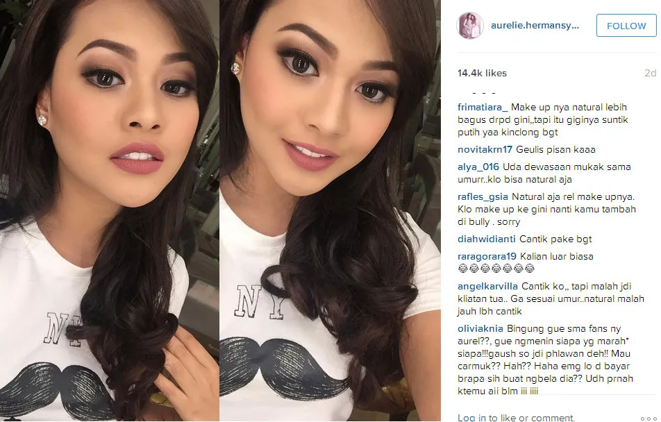 Aurel Hermansyah make up @foto: Official Aurel Instagram