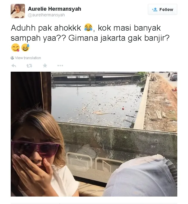 Aurel kritik Ahok melalui akun Twitter-nya. / Foto: Aurel Hermansyah Official Twitter