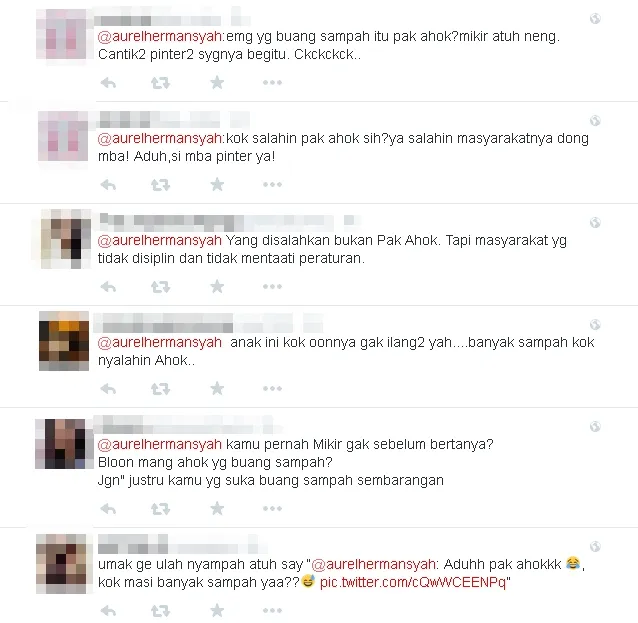 Netizens tanggapi Twit Aurel yang kritisi Ahok. Foto: Aurel Hermansyah Official Twitter