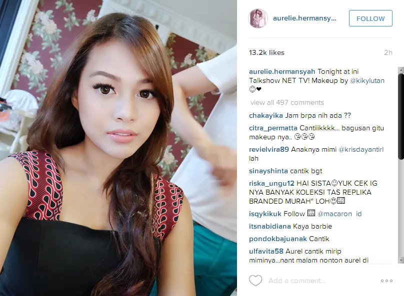 Make up natural Aurel © Instagram/aurelhermansyah