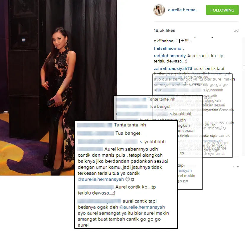 Aurel disebut terlalu tua © Instagram/aurelie.hermansyah
