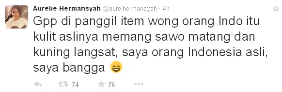 Aurel santai disebut berkulit hitam © Twitter/@aurelhermansyah