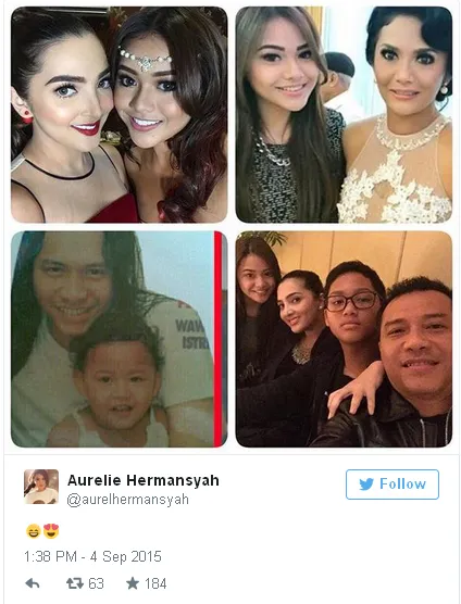 Aurel bersama orang-orang tercintanya © Twitter/@aurelhermansyah