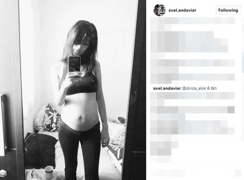 Melody Alcassia sedang hamil 6 bulan ©instagram/axel.andaviar