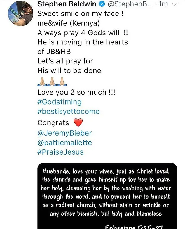 Inilah tweet ayah Hailey yang sempat di screencapt sebelum dihapus © dailymail.co.uk