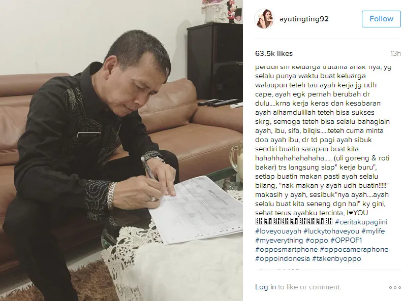 Curhatan Ayu Ting Ting membuat banyak orang ikut terharu © Instagram.com/ayutingting92