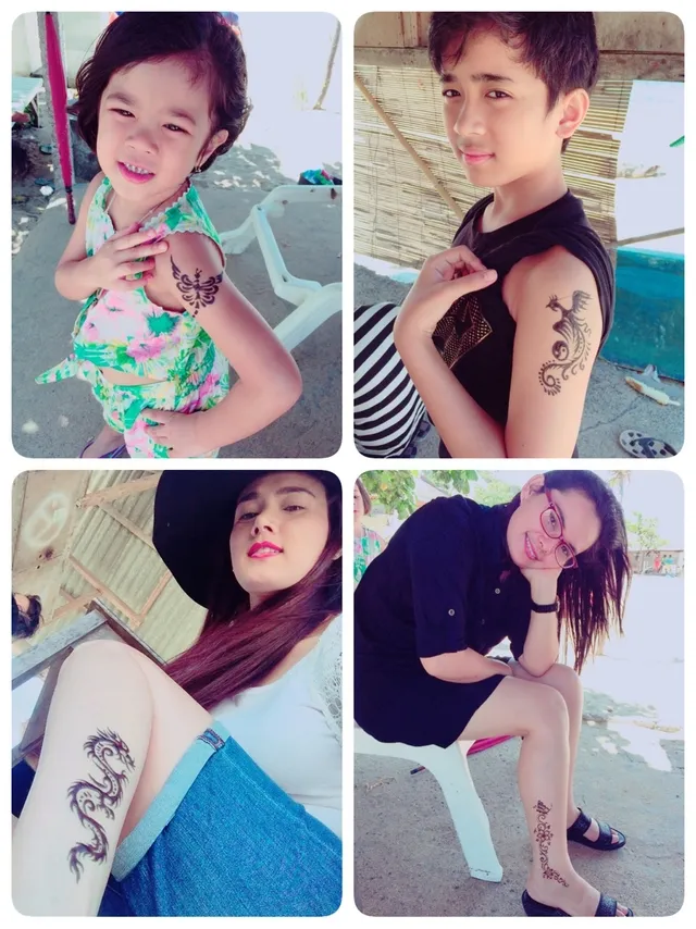Feea dan Bunda ikutan bikin temporary tattoo/©path.com/ayankjamila