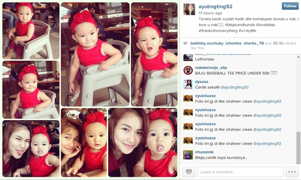 Ayu Ting Ting dan Bilqis © instagram.com/ayutingting92