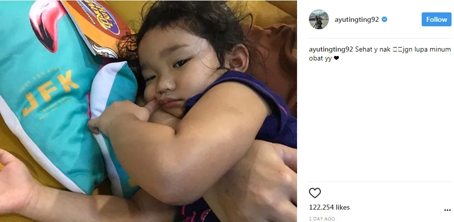 Bilqis kecapekan. ©instagram.com/ayutingting92