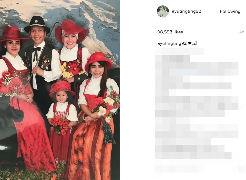 Ayu tetap bahagia meski tak ikut foto bareng keluarga di Belanda ©instagram/ayutingting92